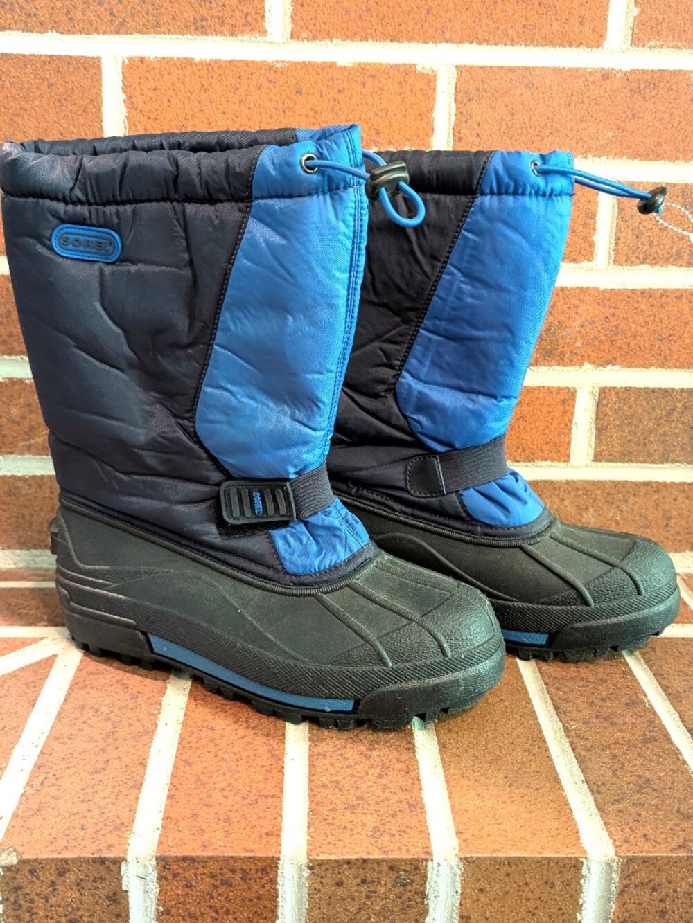Sorel Snow Cub Winter Snow Boots Blue Black Size 7 Insulated
